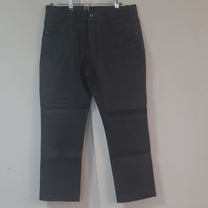 Versace Men's Black Straight Fit Coated Jeans Size 36